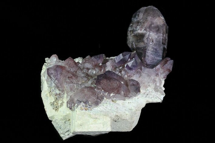 Smoky Amethyst Crystal Cluster on Feldspar Matrix - Namibia #46033